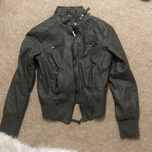 Army Green Leather Jacket